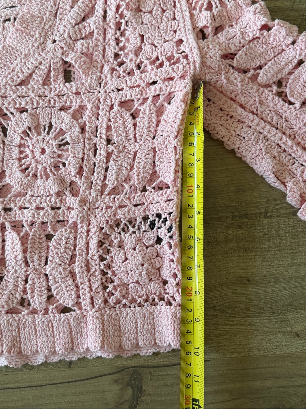POL Granny Square Cotton Knit Cardigan Pink - Picture 6 of 7